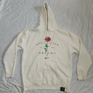 Muerte White Hoodie with Rose Graphic